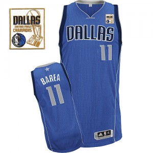 Maillot NBA Authentic Jose Barea #11 Dallas Mavericks Road Champions Patch Bleu royal - Homme