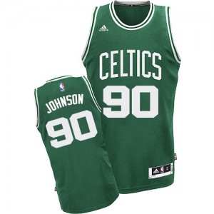 Maillot NBA Vert (No Blanc) Amir Johnson #90 Boston Celtics Road Swingman Homme Adidas
