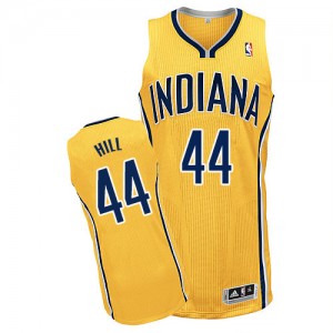 Maillot NBA Indiana Pacers #44 Solomon Hill Or Adidas Authentic Alternate - Homme