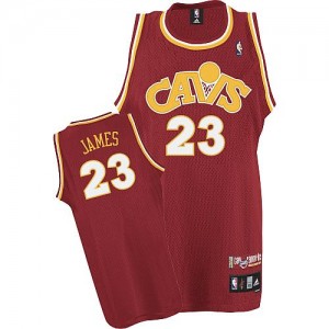 Maillot NBA Authentic LeBron James #23 Cleveland Cavaliers CAVS Throwback Vin Rouge - Homme