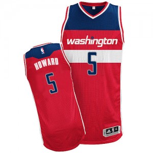 Maillot NBA Washington Wizards #5 Juwan Howard Rouge Adidas Authentic Road - Homme