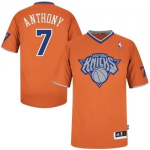 New York Knicks #7 Adidas 2013 Christmas Day Orange Authentic Maillot d'équipe de NBA Remise - Carmelo Anthony pour Homme
