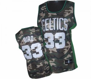 Boston Celtics Larry Bird #33 Stealth Collection Authentic Maillot d'équipe de NBA - Camo pour Femme