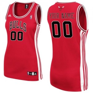 Maillot NBA Chicago Bulls Personnalisé Authentic Rouge Adidas Road - Femme