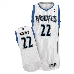 Maillot NBA Minnesota Timberwolves #22 Andrew Wiggins Blanc Adidas Authentic Home - Homme