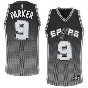 San Antonio Spurs #9 Adidas Resonate Fashion Noir Authentic Maillot d'équipe de NBA Soldes discount - Tony Parker pour Homme