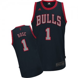 Chicago Bulls #1 Adidas Graystone Fashion Noir Swingman Maillot d'équipe de NBA magasin d'usine - Derrick Rose pour Homme