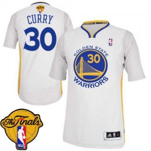Maillot Authentic Golden State Warriors NBA Alternate 2015 The Finals Patch Blanc - #30 Stephen Curry - Homme