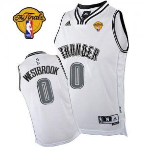 Maillot Adidas Blanc Finals Patch Swingman Oklahoma City Thunder - Russell Westbrook #0 - Homme