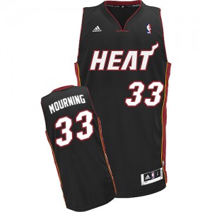 Miami Heat #33 Adidas Road Noir Swingman Maillot d'équipe de NBA Vente - Alonzo Mourning pour Homme