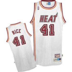 Maillot Authentic Miami Heat NBA Throwback Blanc - #41 Glen Rice - Homme