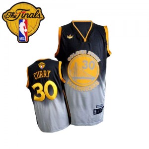Maillot Adidas Gris noir Fadeaway Fashion 2015 The Finals Patch Swingman Golden State Warriors - Stephen Curry #30 - Homme