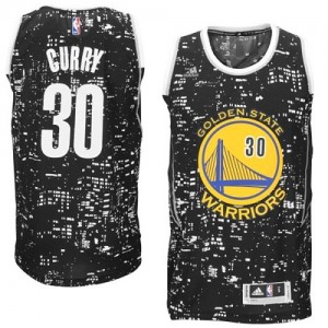 Maillot NBA Noir Stephen Curry #30 Golden State Warriors City Light Authentic Homme Adidas