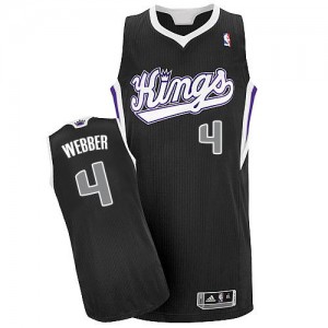 Maillot NBA Noir Chris Webber #4 Sacramento Kings Alternate Authentic Homme Adidas