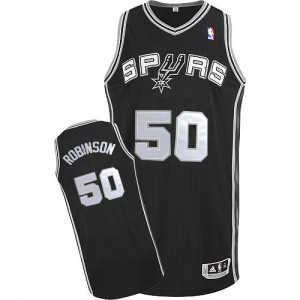 Maillot NBA Authentic David Robinson #50 San Antonio Spurs Road Noir - Homme