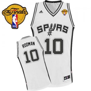 San Antonio Spurs #10 Adidas Home Finals Patch Blanc Swingman Maillot d'équipe de NBA boutique en ligne - Dennis Rodman pour Homme