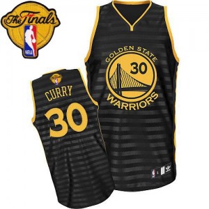 Maillot NBA Gris noir Stephen Curry #30 Golden State Warriors Groove 2015 The Finals Patch Authentic Homme Adidas