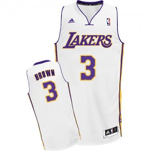 Los Angeles Lakers #3 Adidas Alternate Blanc Swingman Maillot d'équipe de NBA à vendre - Anthony Brown pour Homme
