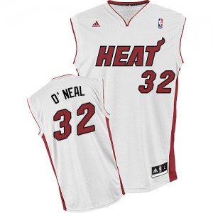 Maillot NBA Miami Heat #32 Shaquille O'Neal Blanc Adidas Swingman Home - Homme