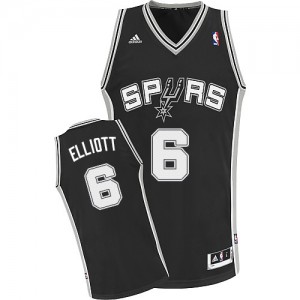 San Antonio Spurs #6 Adidas Road Noir Swingman Maillot d'équipe de NBA en ligne - Sean Elliott pour Homme