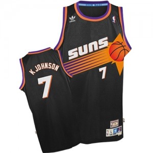 Maillot NBA Phoenix Suns #7 Kevin Johnson Noir Adidas Authentic Throwback - Homme