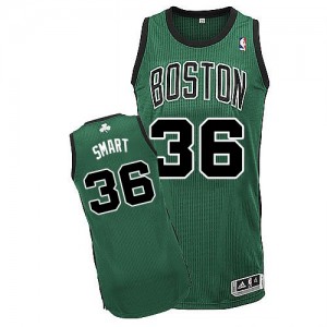 Maillot Adidas Vert (No. noir) Alternate Authentic Boston Celtics - Marcus Smart #36 - Homme