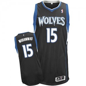 Maillot Adidas Noir Alternate Authentic Minnesota Timberwolves - Shabazz Muhammad #15 - Homme
