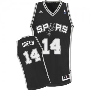 Maillot NBA Noir Danny Green #14 San Antonio Spurs Road Swingman Homme Adidas