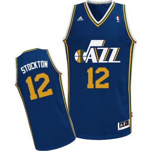Maillot Adidas Bleu marin Road Swingman Utah Jazz - John Stockton #12 - Homme