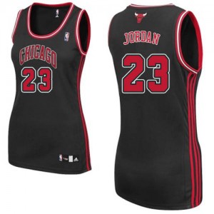 Maillot Authentic Chicago Bulls NBA Alternate Noir - #23 Michael Jordan - Femme