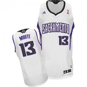 Sacramento Kings #13 Adidas Home Blanc Swingman Maillot d'équipe de NBA la vente - Luc Mbah a Moute pour Enfants