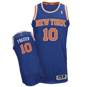 Maillot Authentic New York Knicks NBA Road Bleu royal - #10 Walt Frazier - Homme