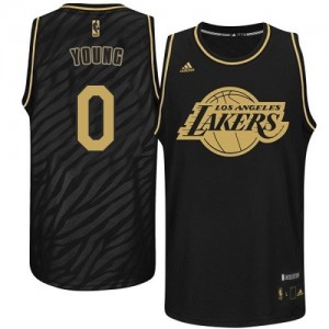 Los Angeles Lakers Nick Young #0 Precious Metals Fashion Authentic Maillot d'équipe de NBA - Noir pour Homme