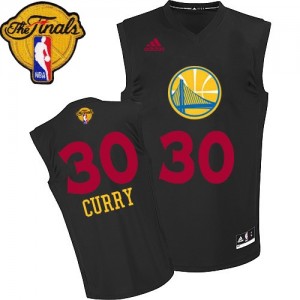 Maillot Swingman Golden State Warriors NBA New Fashion 2015 The Finals Patch Noir - #30 Stephen Curry - Homme