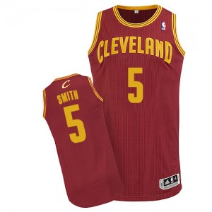 Maillot NBA Authentic J.R. Smith #5 Cleveland Cavaliers Road Vin Rouge - Homme