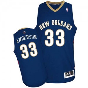 Maillot Authentic New Orleans Pelicans NBA Road Bleu marin - #33 Ryan Anderson - Homme