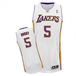 Los Angeles Lakers #5 Adidas Alternate Blanc Authentic Maillot d'équipe de NBA Remise - Robert Horry pour Homme