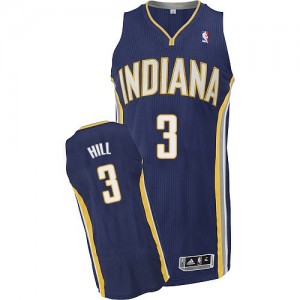 Maillot NBA Authentic George Hill #3 Indiana Pacers Road Bleu marin - Homme