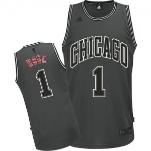 Maillot NBA Gris Derrick Rose #1 Chicago Bulls Graystone II Fashion Swingman Homme Adidas