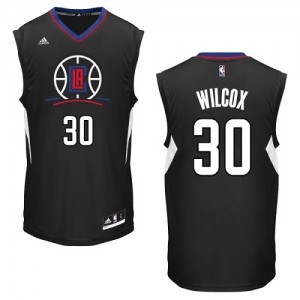 Los Angeles Clippers #30 Adidas Alternate Noir Authentic Maillot d'équipe de NBA la vente - C.J. Wilcox pour Homme
