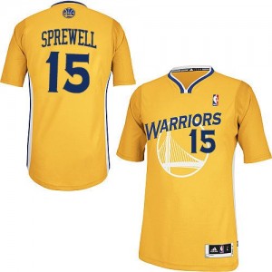 Golden State Warriors Latrell Sprewell #15 Alternate Authentic Maillot d'équipe de NBA - Or pour Homme