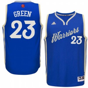Maillot NBA Golden State Warriors #23 Draymond Green Bleu royal Adidas Authentic 2015-16 Christmas Day - Homme
