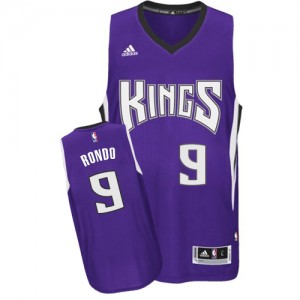 Maillot NBA Sacramento Kings #9 Rajon Rondo Violet Adidas Authentic Road - Homme