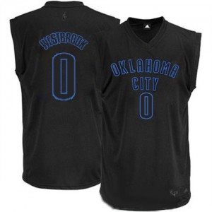 Maillot NBA Oklahoma City Thunder #0 Russell Westbrook Noir Adidas Authentic - Homme
