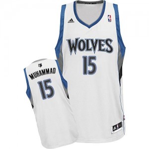Minnesota Timberwolves #15 Adidas Home Blanc Swingman Maillot d'équipe de NBA à vendre - Shabazz Muhammad pour Homme