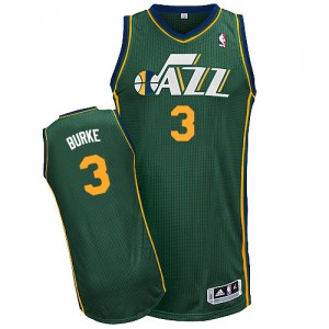 Maillot NBA Utah Jazz #3 Trey Burke Vert Adidas Authentic Alternate - Homme
