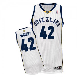Memphis Grizzlies #42 Adidas Home Blanc Authentic Maillot d'équipe de NBA Vente - Lorenzen Wright pour Homme