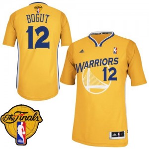 Maillot NBA Golden State Warriors #12 Andrew Bogut Or Adidas Swingman Alternate 2015 The Finals Patch - Homme