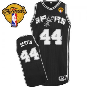 San Antonio Spurs George Gervin #44 Road Finals Patch Authentic Maillot d'équipe de NBA - Noir pour Homme