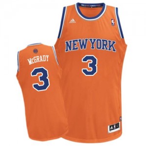 New York Knicks #3 Adidas Alternate Orange Swingman Maillot d'équipe de NBA Vente - Tracy McGrady pour Homme